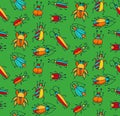 Bugs seamless vector pattern Royalty Free Stock Photo